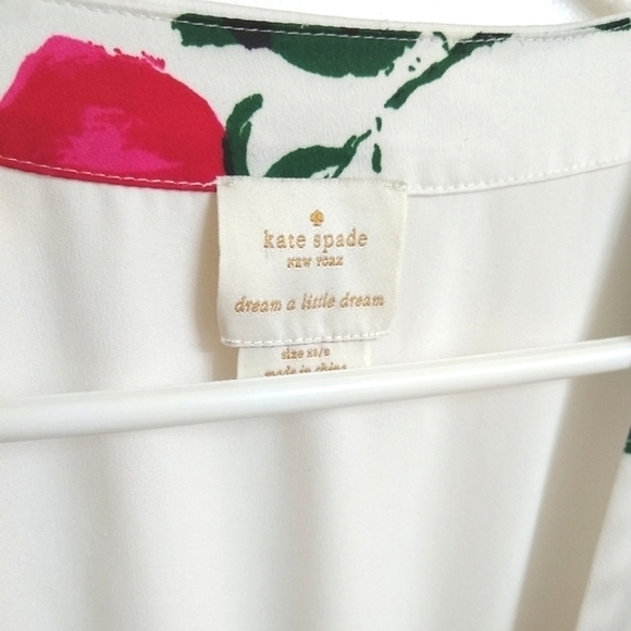KATE SPADE ♠️ New York floral womens Charmeuse Robe Womens size XS / S - Picture 5 of 10